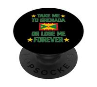 Take Me to Grenada or Lose Me Forever Caribbean Flag Cruise PopSockets Adhesive PopGrip