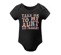 Take Me To My Aunt You Peasant Baby Clothes Boy Girl Loves Me Auntie Sayings Bodysuits Black-style 3months