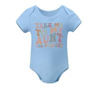 Take Me To My Aunt You Peasant Baby Clothes Boy Girl Loves Me Auntie Sayings Bodysuits Sky Blue-style 6months