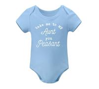 Take Me To My Aunt You Peasant Baby Funny Auntie Baby Bodysuit Cute Aunt White Baby Clothes Sky Blue-style 9months