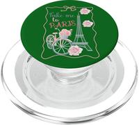 Take Me to Paris, Eiffel Tower and Bicycle with Roses Cute PopSockets PopGrip for MagSafe