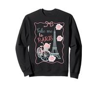Take Me to Paris, Eiffel Tower and Bicycle with Roses Cute Sweatshirt