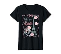 Take Me to Paris, Eiffel Tower and Bicycle with Roses Cute T-Shirt