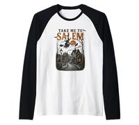 Take Me To Salem Haunted Witch Night Raglan Baseball Tee