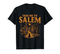 Take Me to Salem Witchy Halloween Cat Design T-Shirt