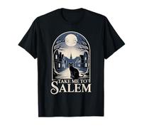 Take Me to Salem Witchy Halloween Cat Design T-Shirt