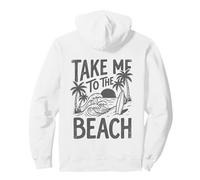 Take Me To The Beach Palm Tree Surf Sunset Retro Vacation Pullover Hoodie