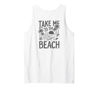 Take Me to The Beach Palm Tree Surf Sunset Retro Vacation Tank Top
