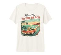 Take Me to The Beach Retro Sunset Drive Premium T-Shirt