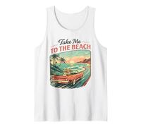 Take Me to The Beach Retro Sunset Drive Tank Top