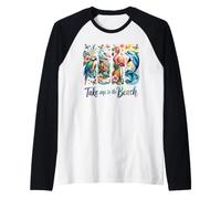 Take Me to The Beach Tropical Animals Raglan Baseball Tee