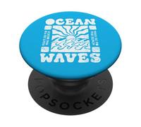 Take Me To The Beach Waves Ocean Sun Retro Summer Vacation PopSockets Adhesive PopGrip