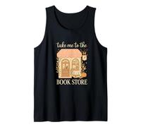 Take Me to The Book Store Cozy Bookshop Cat Aesthetic Tank Top