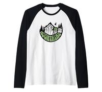 Take Me to The Mountains Hiking Eagle with Trees Raglan Baseball Tee