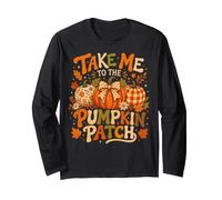 Take Me to The Pumpkin Patch Fall Design Cute Retro Long Sleeve T-Shirt