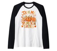Take Me to The Pumpkin Patch Fall Design Cute Retro Raglan Baseball Tee