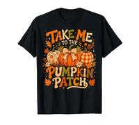 Take Me to The Pumpkin Patch Fall Design Cute Retro T-Shirt