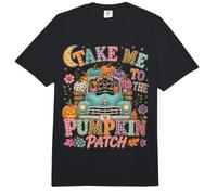 Take Me to The Pumpkin Patch Halloween Black Cat Fall Truck Comfort Colors Adult Heavyweight T-Shirt