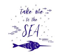 Take me to The sea Wall Stickers Paster Paper 54.6x55.6cm It Won't Fall Off DarkBlue