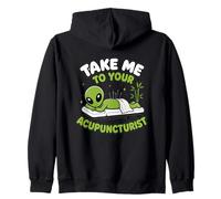 Take Me To Your Acupuncturist Acupuncture Wellness Alien Zip Hoodie