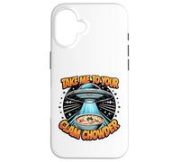 Take Me to Your Clam Chowder UFO Abduction Clam Chowder Case for iPhone 16