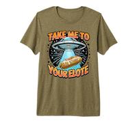 Take Me to Your Elote UFO Abduction Mexican Corn Funny Elote Premium T-Shirt