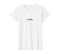 Take Me to Your Leader UFO Sci-Fi Alien Encounter T-Shirt, Women, White, XS