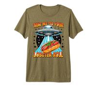 Take Me to Your Lobster Roll UFO Maine Funny Lobster Roll Premium T-Shirt