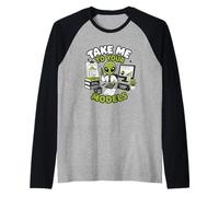 Take Me to Your Models Actuarial Analyst Alien Data Finance Raglan Baseball Tee