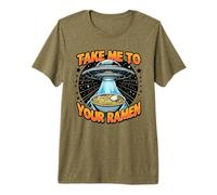 Take Me to Your Ramen Noodles Soup UFO Abduction Funny Ramen Premium T-Shirt
