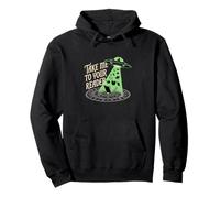 Take Me To Your Reader Funny UFO Alien Book Lover Pun Pullover Hoodie