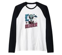 Take Me to Your Reader Funny UFO Alien Book Lover Pun Raglan Baseball Tee