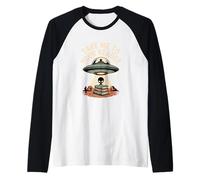 Take Me to Your Reader Funny UFO Alien Book Lover Pun Raglan Baseball Tee