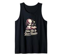 Take Me to Your Reader Funny UFO Alien Book Lover Pun Tank Top