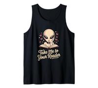 Take Me to Your Reader Funny UFO Alien Book Lover Pun Tank Top