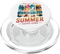 Take Me Where Sun Always Shines Tropical Beach Retro Surf PopSockets PopGrip for MagSafe