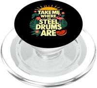 Take Me Where The Steel Drums Are - Flamingo Reggae Summer PopSockets PopGrip for MagSafe