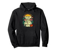 Take Me Where The Steel Drums Are - Flamingo Reggae Summer Pullover Hoodie