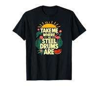 Take Me Where The Steel Drums Are - Flamingo Reggae Summer T-Shirt