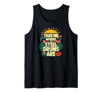 Take Me Where The Steel Drums Are - Flamingo Reggae Summer Tank Top