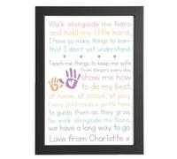 Take My Hand Poem Personalised Gift for Nana - Ideal for Birthday, Christmas, Mother's Day - From Grandson or Granddaughter