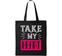 Take My Heart Natural Ecological Cotton Tote Bag Black