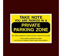 Take note you are parked in a private parking zone Sticker/Self Adhesive Sign (P42) - No Parking, Private Property, Visitor, Customer, Car Park, Reserved