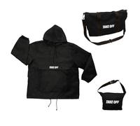 TAKE OFF Duffle Bag Jacket Converts from Duffle Bag into Jacket With A Wide Kangaroo Pocket for Carrying More While Traveling, Black, Medium