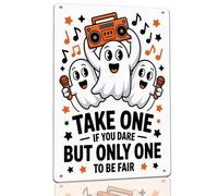 Take One if You Dare but Only One to Be Fair Metal Sign for Halloween Parties Homes Shops Home Cafe Porch Front Door Candy Station Schools Community Centers Offices and Events 8x12 Inch