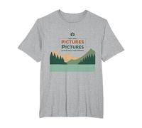 Take Only Pictures Leave Only Footprints Nature Lover T-Shirt, Men's Big and Tall, Heather Grey, 5X Tall