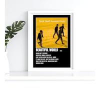 Take That beautiful World Black tracklist Retro Album Music A3 Wall Art Print - Unframed Poster Concert Festival Glossy Artwork Unique Home Décor Gift Bedroom Mancave. (A4)