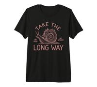 Take The Long Way Snail Hiking Outdoor Mountain Climbing Premium T-Shirt