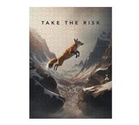 Take The Risk Motivation Colourful Wooden Jigsaw Puzzle for Adults, 500 PCS