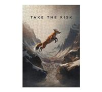 Take The Risk Motivation Wooden Jigsaw Puzzle for Adults, 300 PCS